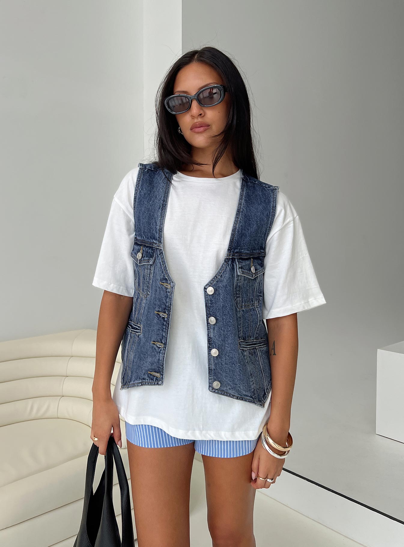 Neils Oversized Denim Vest Denim、mySite、solidvoid