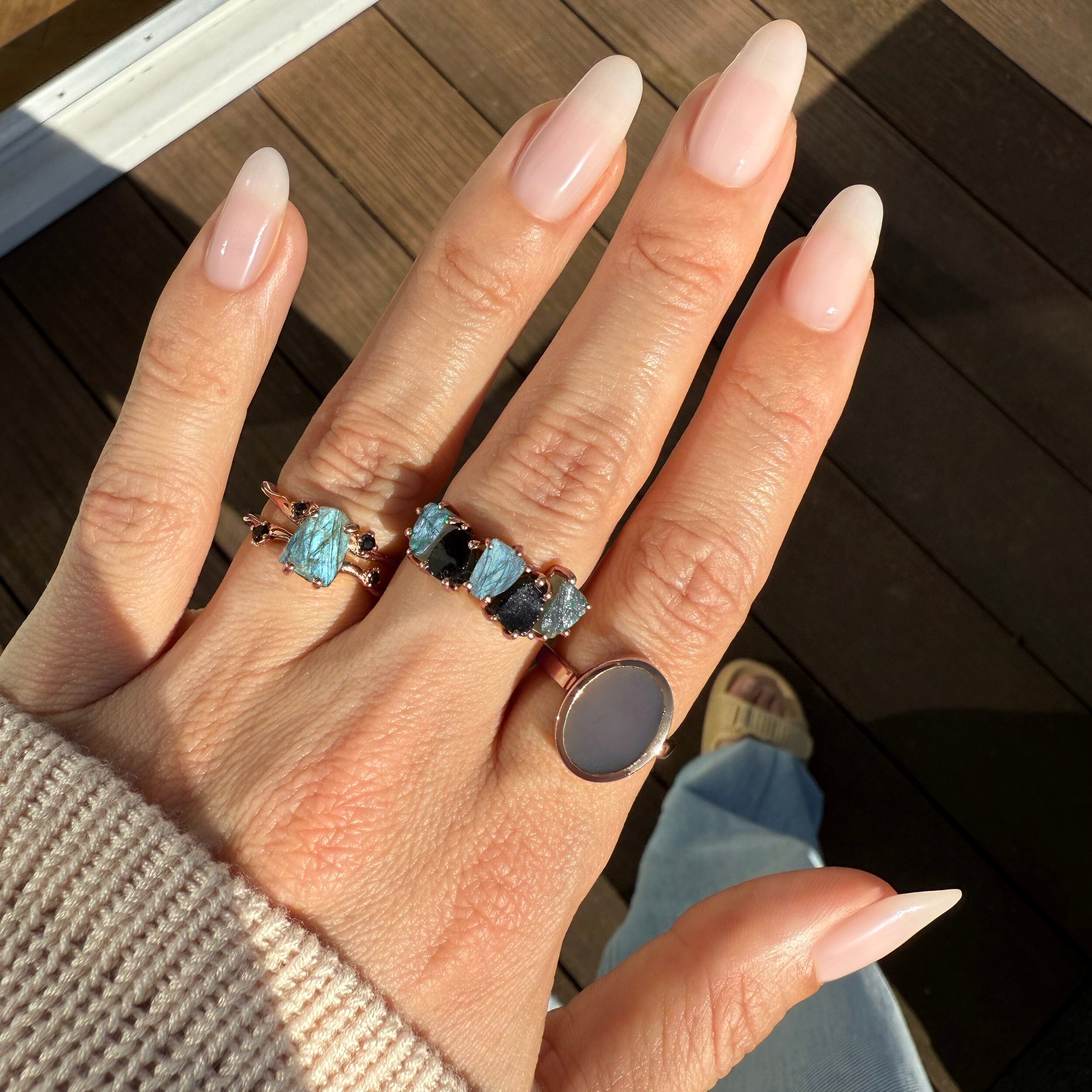 Crystal Ring - Enfolded Grey Agate、mySite、hinf8tx79