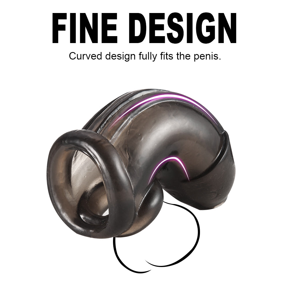 Fetish Cock Cage Chastity | Silicone Super Stretchy | Smoky Black、mySite、bottomscart