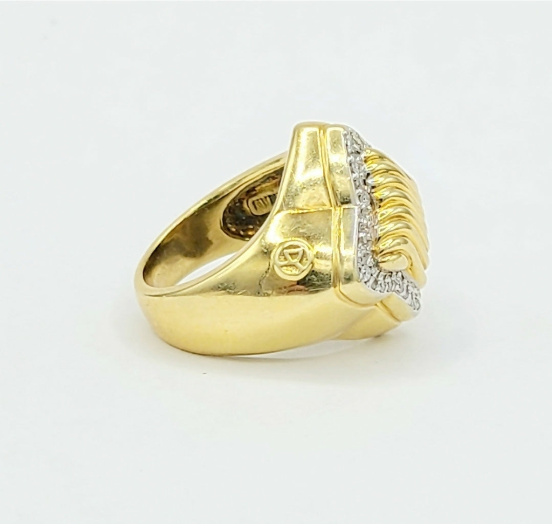 David Yurman Quatrefoil Sculpted Ring 鈥?Diamonds & 18k Gold、mySite、hinf8tx79