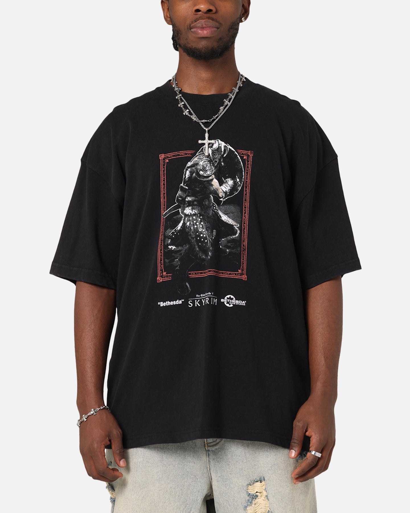 73 Studio X The Elder Scrolls V: Skyrim Aludin Vintage T-Shirt Black Acidwash、mySite、zt4zffjzw