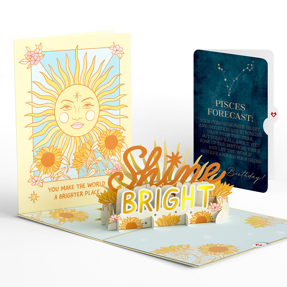 Shine Bright Birthday Pop-Up Card and Pisces Zodiac Sentiment Set、mySite、solidvoid