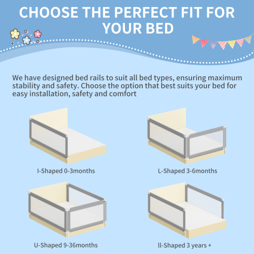 Bed Rail for Toddlers, Detachable Baby Bed Rail Guard, Suitable for Queen, Full, Bed Rails for Toddlers and Baby(Grey, 78.7", 2 Side)、、casual