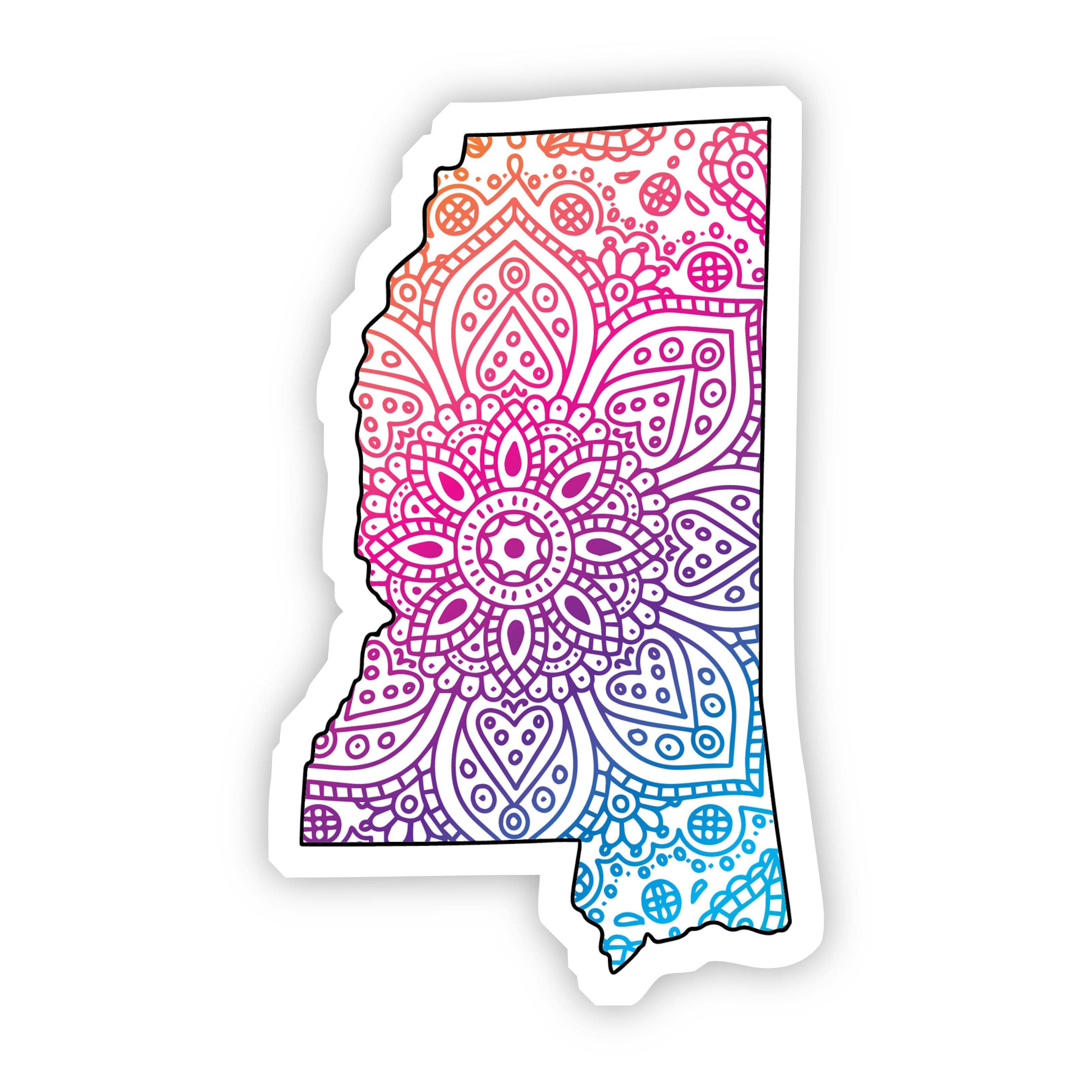  Mississippi Mandala Pattern Sticker、mySite、elrpsem3k