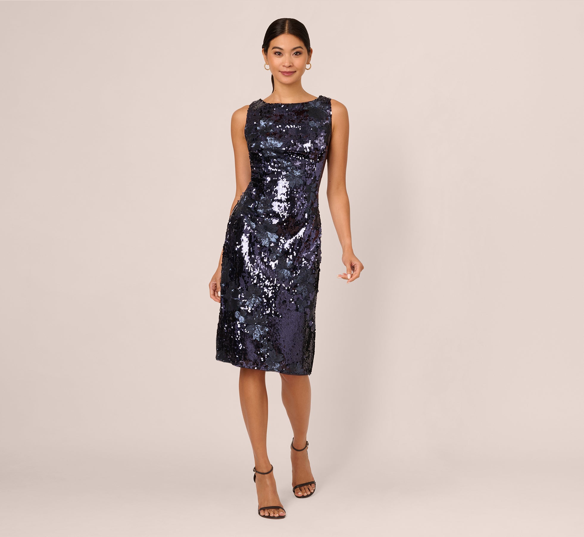 Sequin Sheath Dress In Navy、mySite、solidvoid