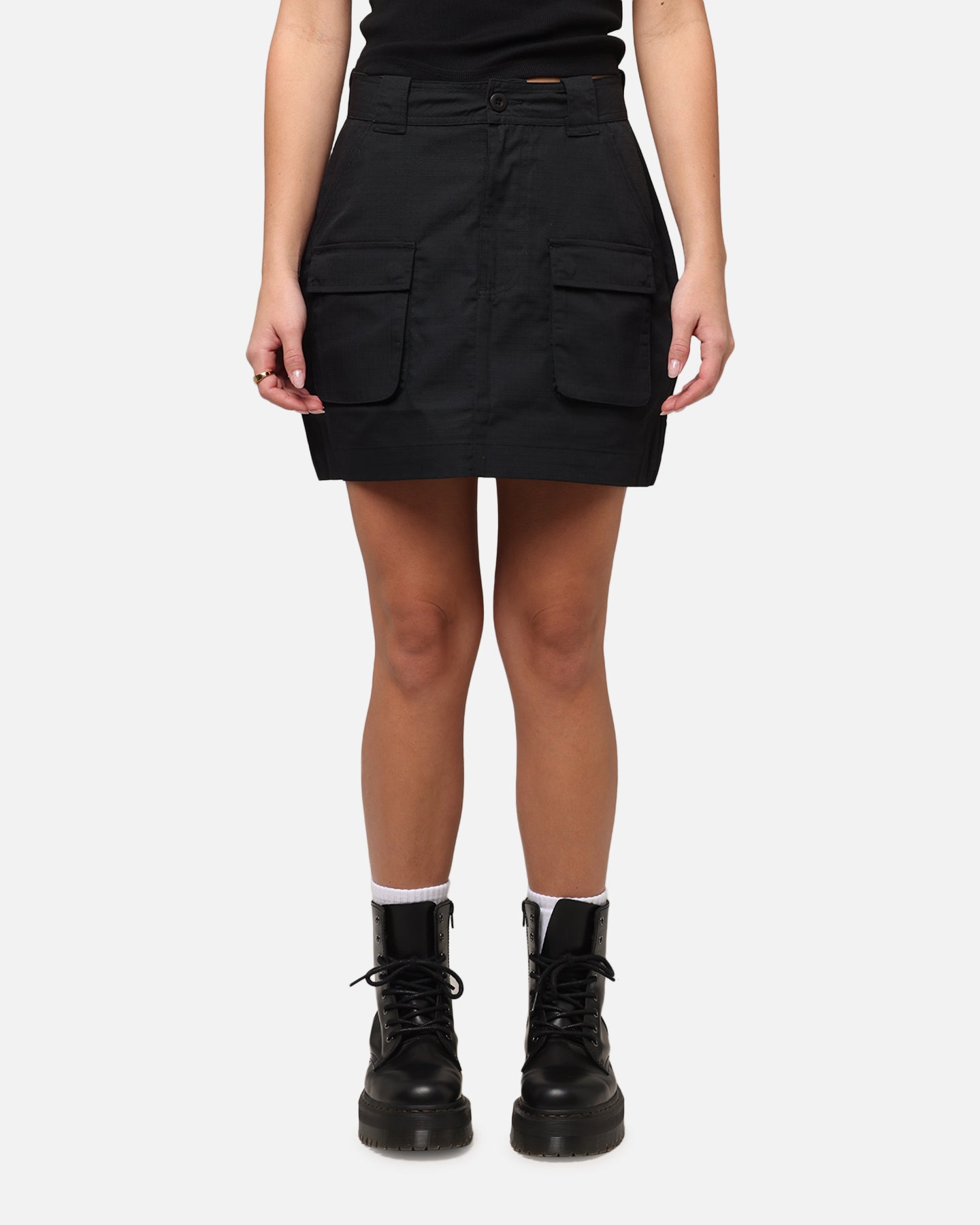 X-Girl Women's Easy Patch Pocket Mini Skirt Black、mySite、zt4zffjzw