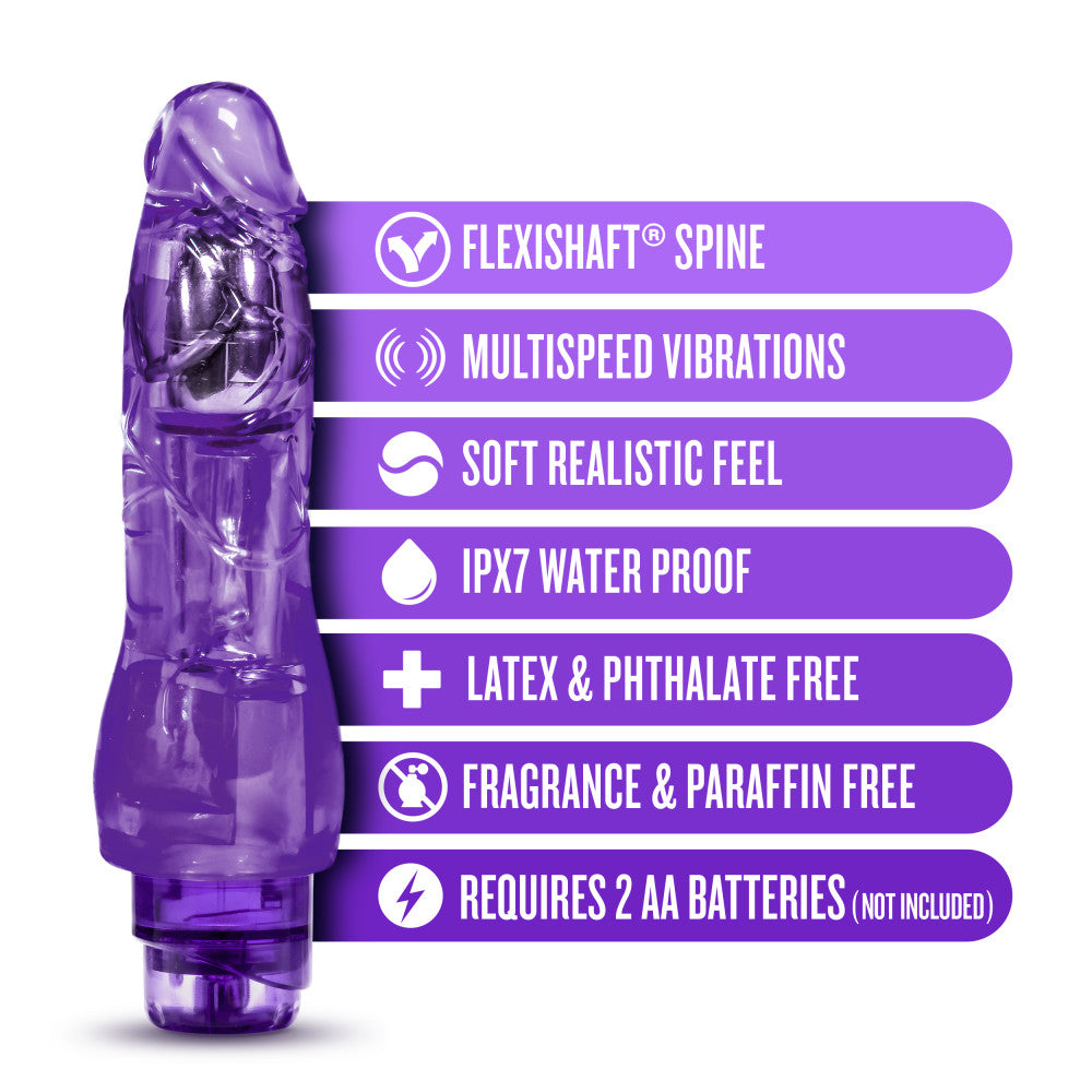 Naturally Yours By Blush® | Fantasy Vibe Realistic Purple 9-Inch Long Vibrating Dildo、mySite、bottomscart