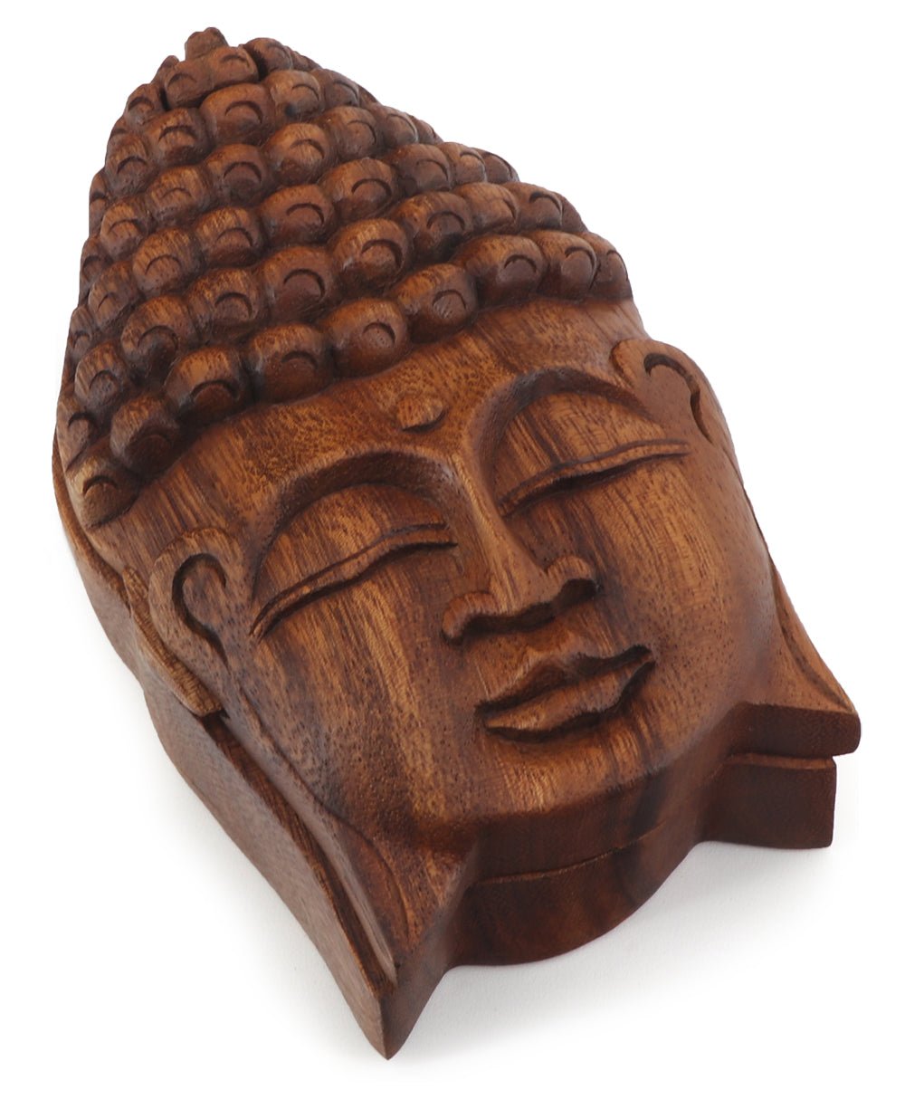 Hand-carved Wood Buddha Face Puzzle Keepsake Box、mySite、topwebapps