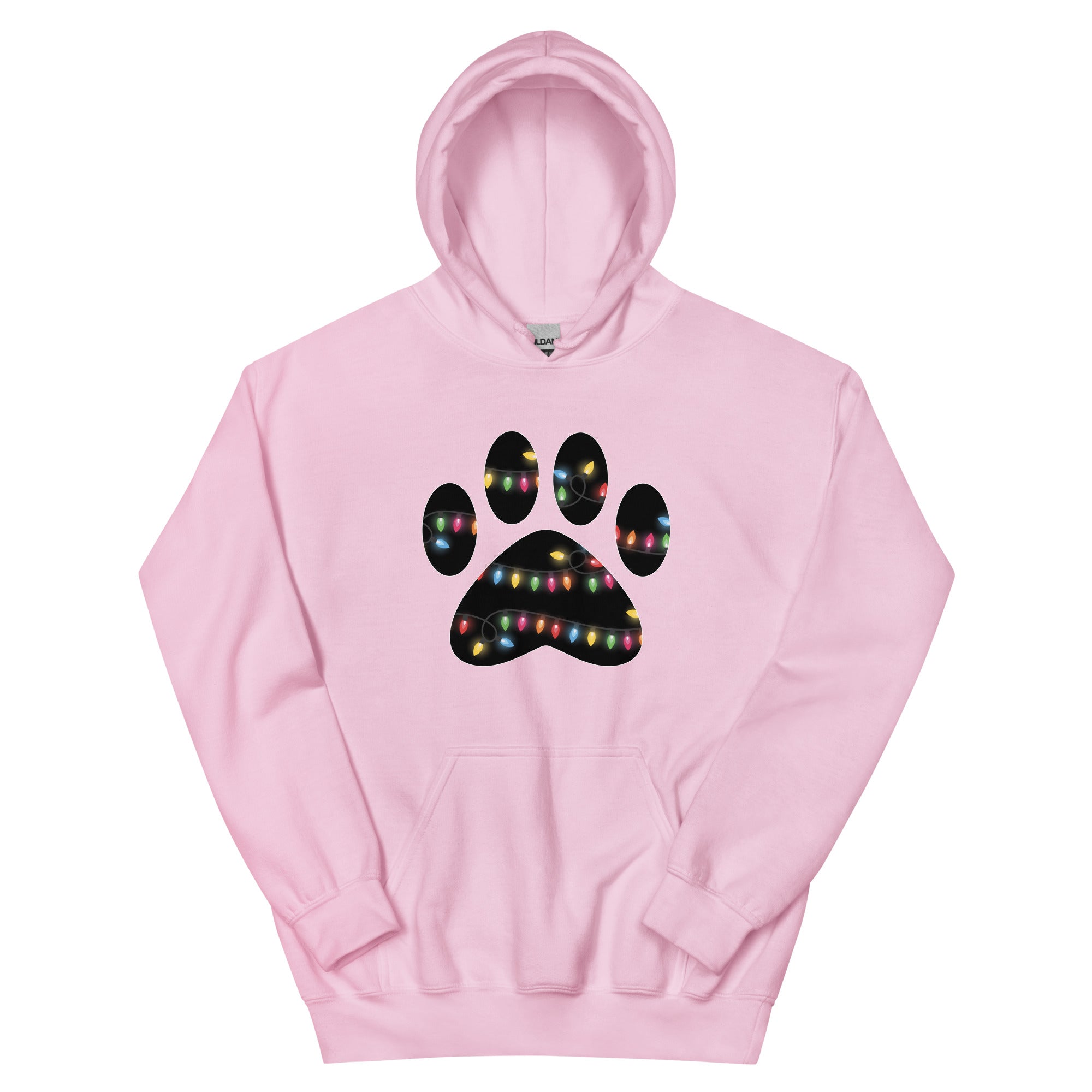 Christmas Lights Paw Print Hoodie、mySite、camillekostekn