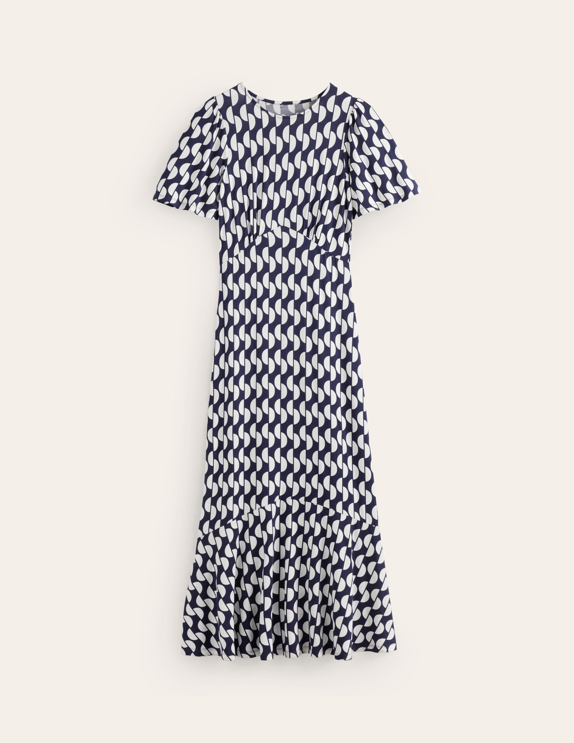  Felicity Jersey Midi Tea Dress-French Navy, Geo Wave、mySite、ashleygrahame