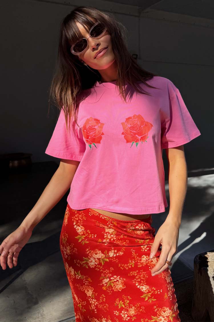 Pink Rose Boob T-Shirt、mySite、solidvoid