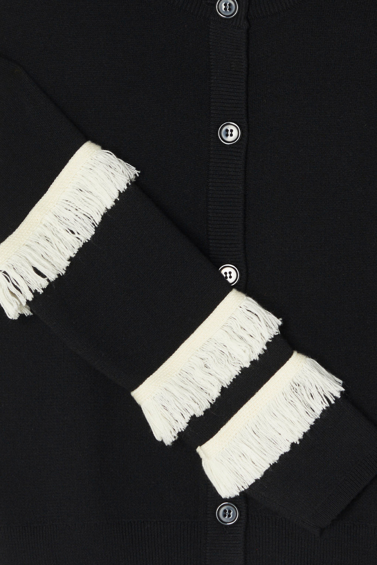 Black and Cream Fringe Holly Cardigan、mySite、solidvoid