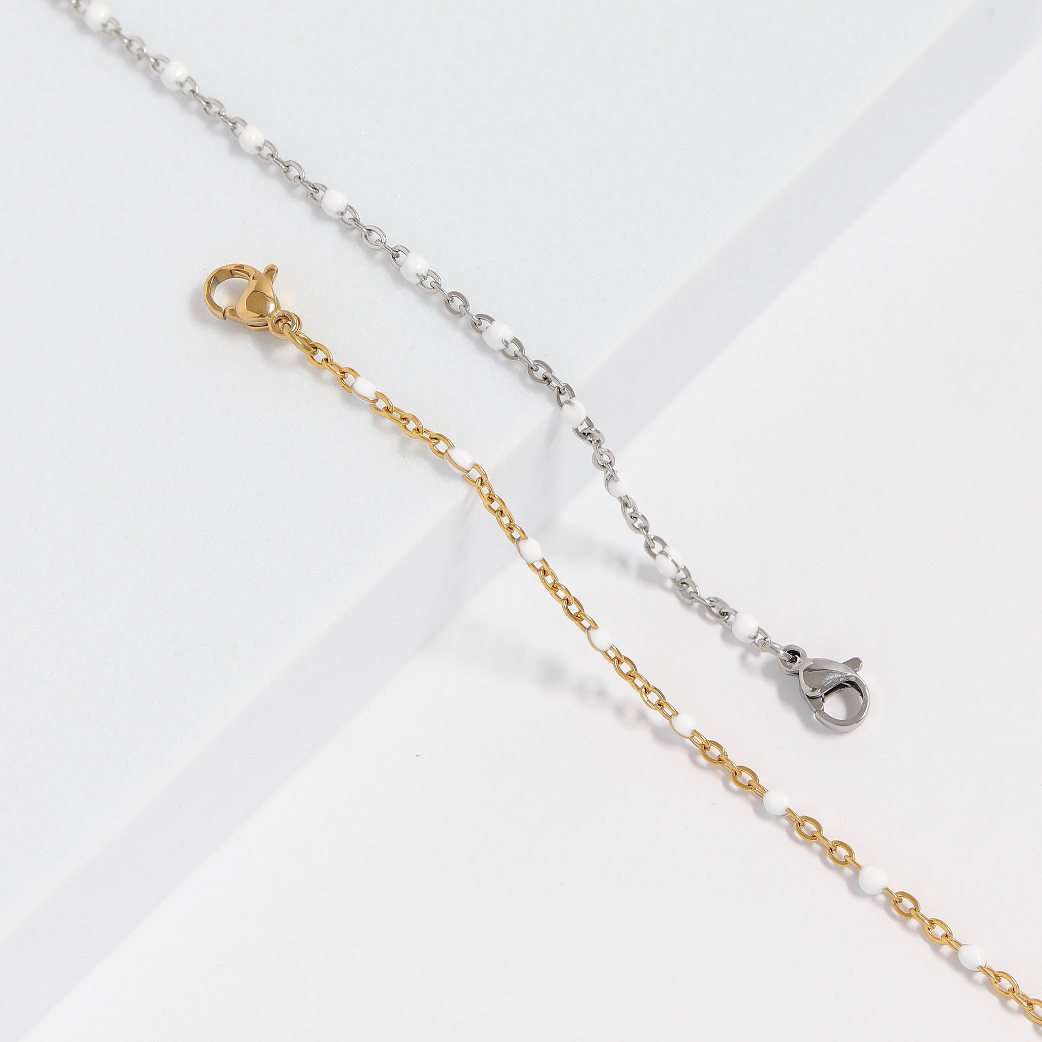 18K Gold PVD Stainless Steel White Confetti Bracelet / BRJ1059、mySite、dreamappss