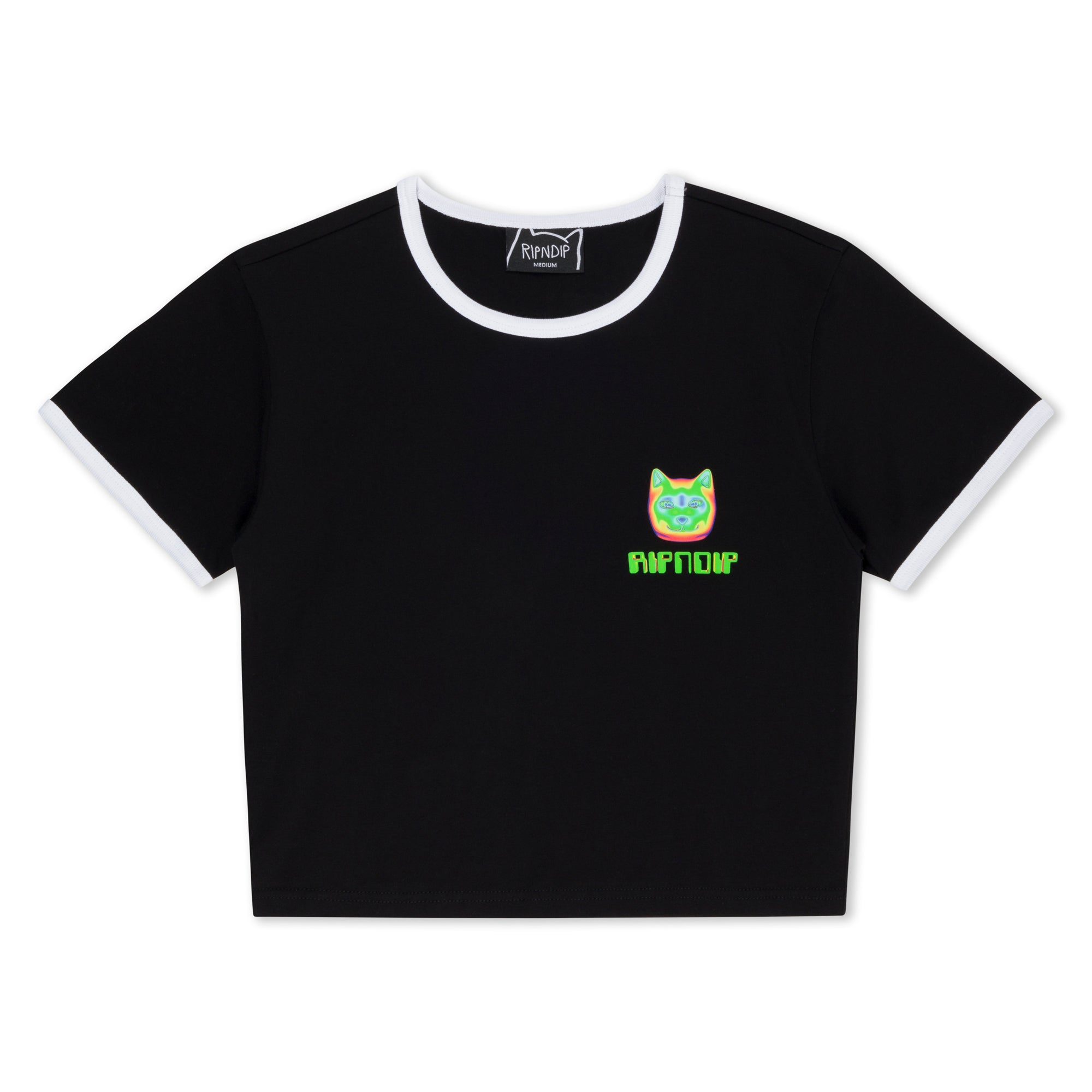  Thermal Nermal Cropped Ringer Tee (Black)、mySite、merchandisen
