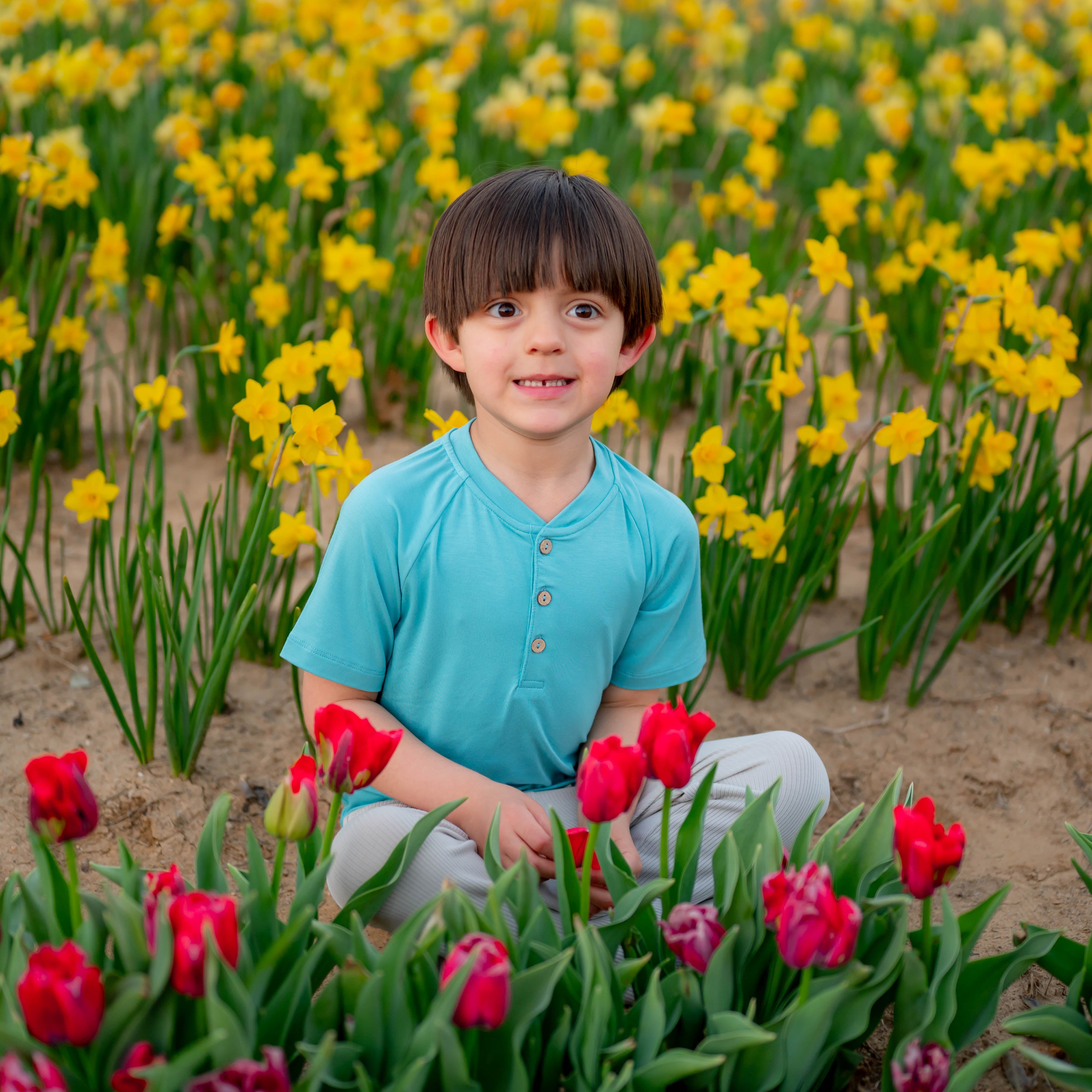  Short Sleeve Toddler Henley Tee in Makai、mySite、layawaytickets