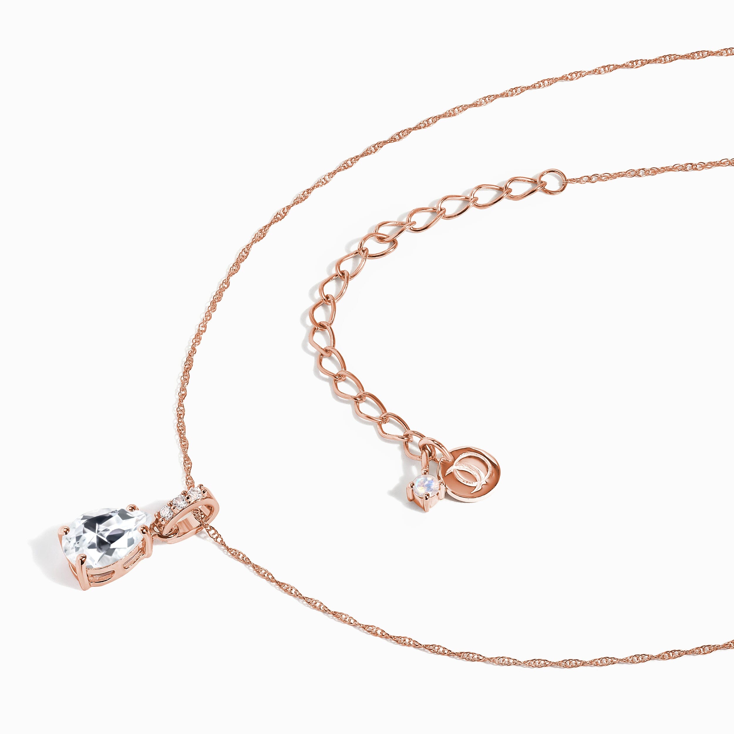 White Topaz Diamond Necklace Sway - April Birthstone、mySite、hinf8tx79