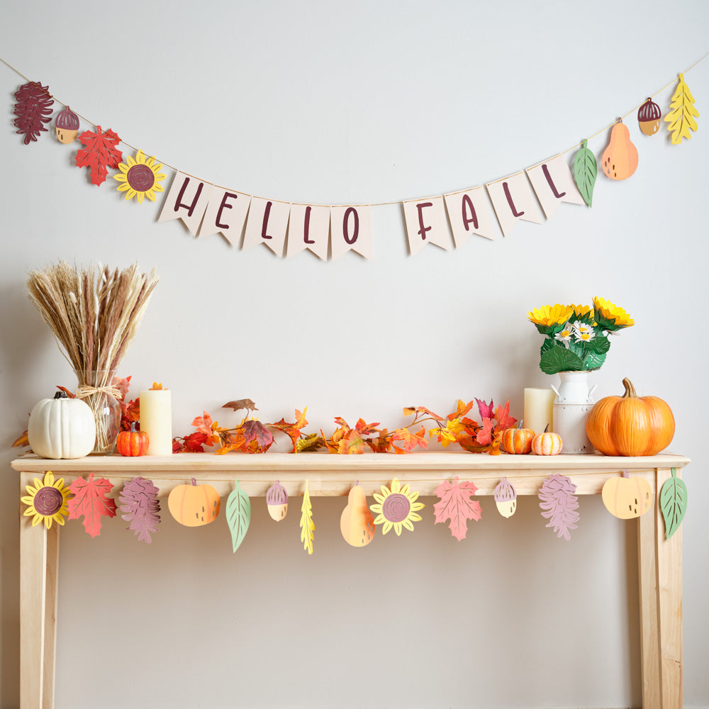 Hello Fall Foliage Garlands 8ft (2-pack)、mySite、solidvoid