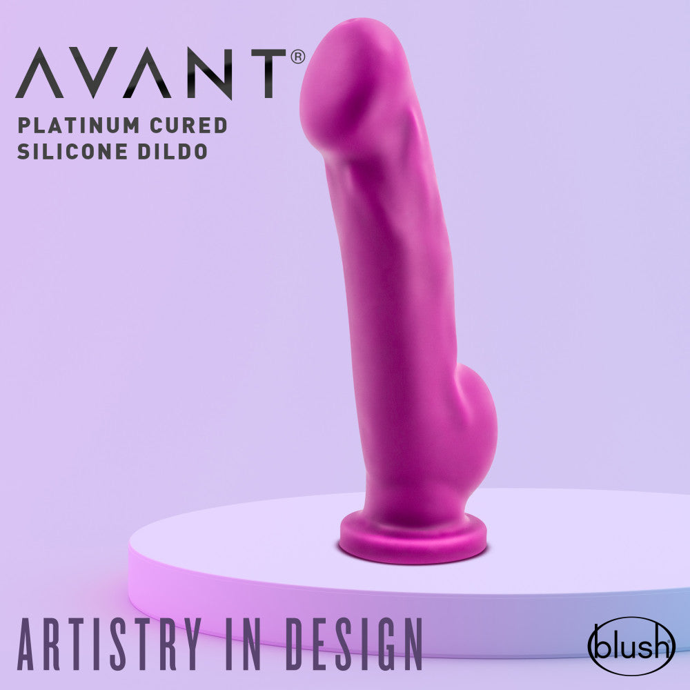Avant By Blush® | Ergo Violet D7: Artisan 7 Inch Dildo with Suction Cup Base - Elegantly Made with Smooth Ultrasilk® Purio™ Silicone、mySite、bottomscart
