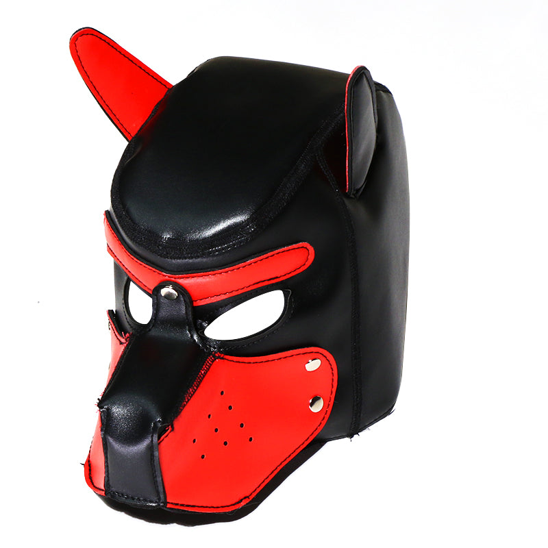 Come Closer DOM Dog Mask | BDSM Unisex | Black And Red | PU Leather | Stretch、mySite、bottomscart