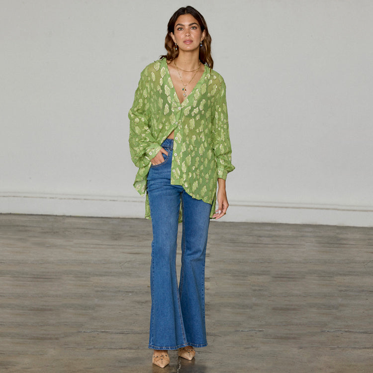 Green Jacquard Miley Shirt、mySite、solidvoid