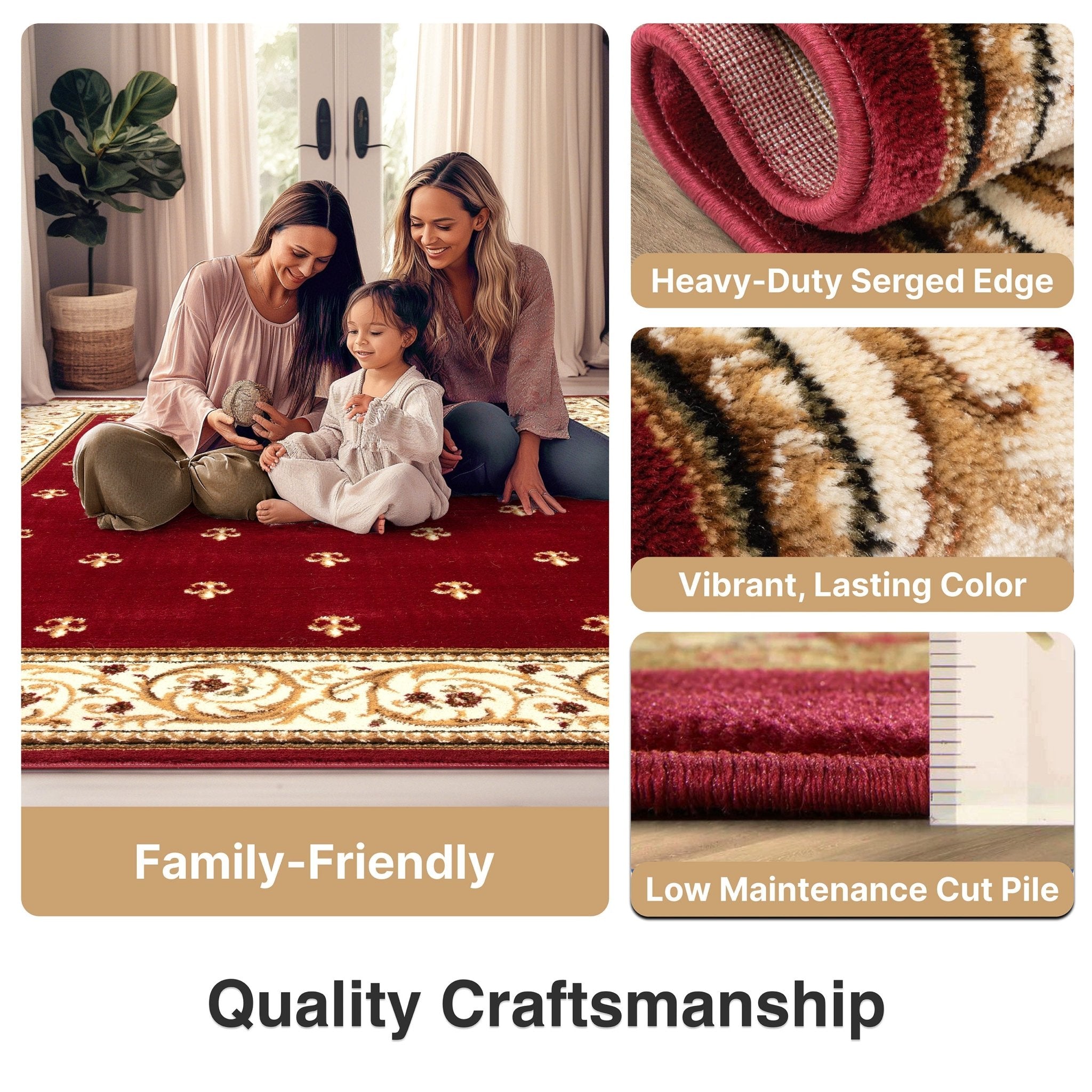 Fleur de Lis Elegance Easy to Clean Rug、mySite、gigharbornorthrealestate