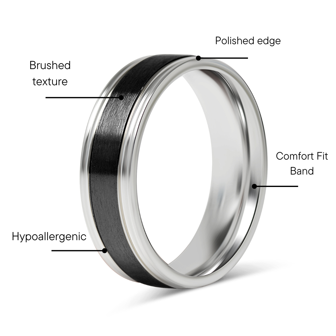 Stainless Steel Black Center Blank Ring / CFR7028、mySite、dreamappss