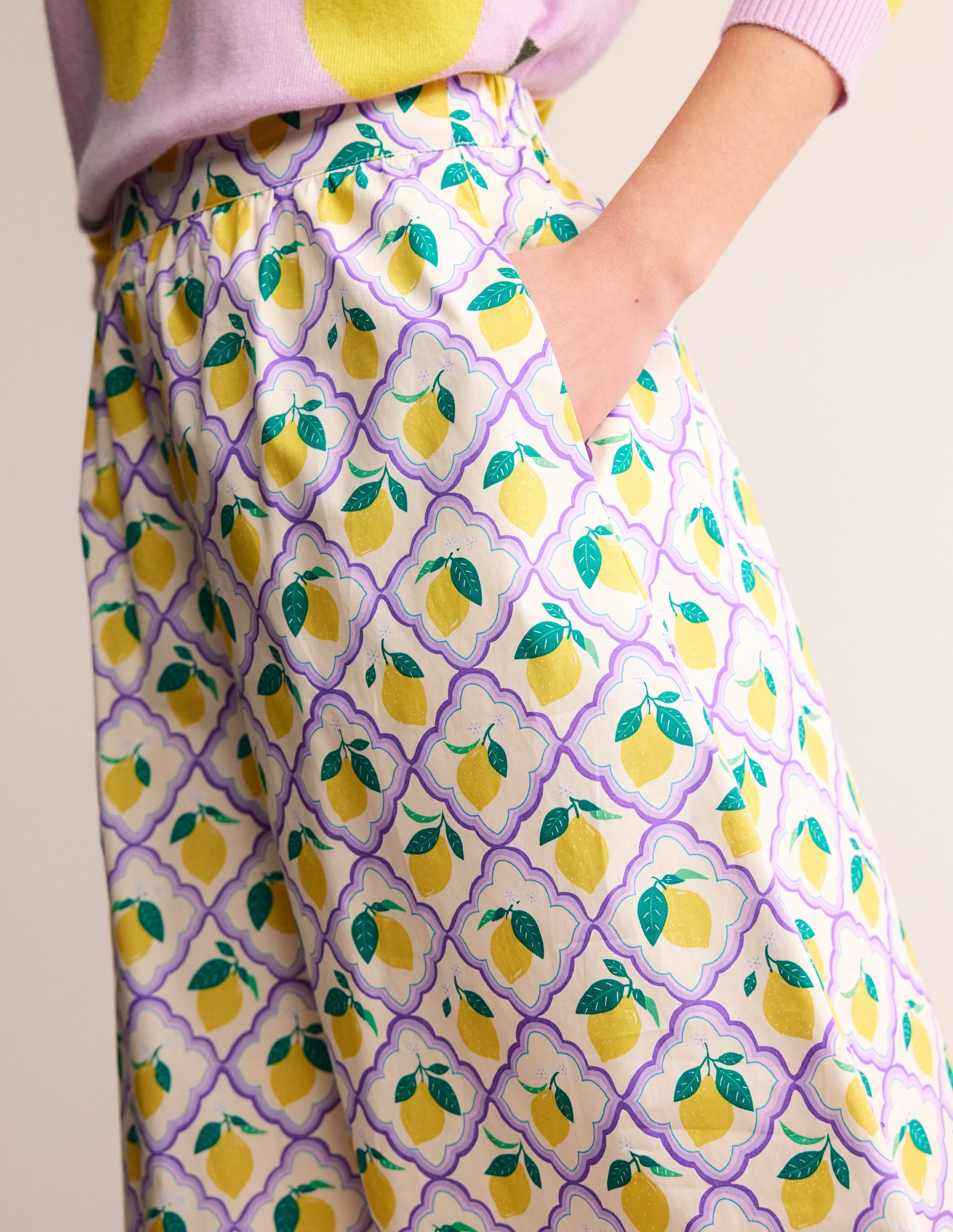  Hattie Poplin Midi Skirt-Lavender, Lemon Grove、mySite、ashleygrahame