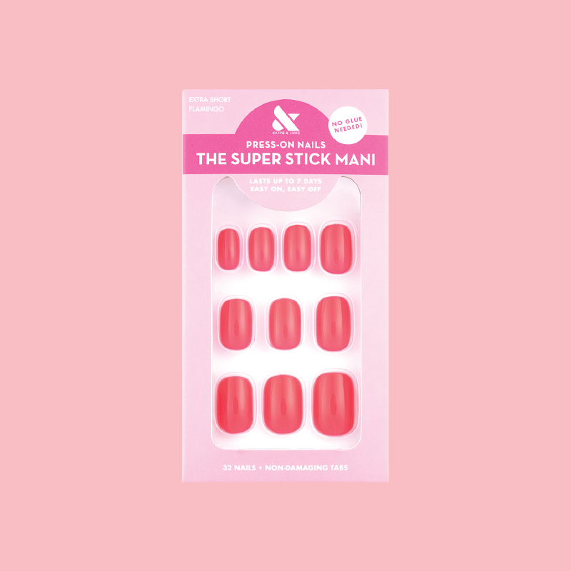 Flamingo | Extra Short | Squoval - Tab Press-On、mySite、solidvoid