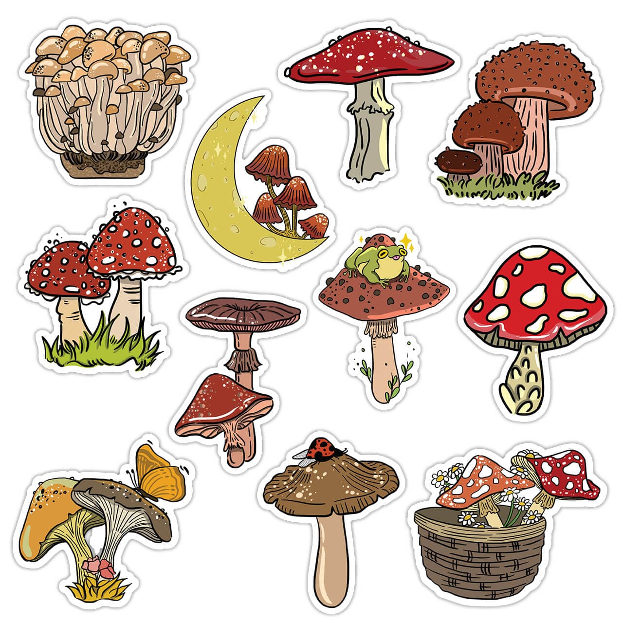  Mushroom Sticker 11 Pack、mySite、ghnorth