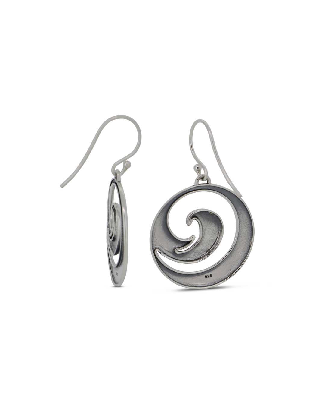 Sterling Silver Ocean Wave Earrings – Abstract Spiral Jewelry、mySite、topwebapps