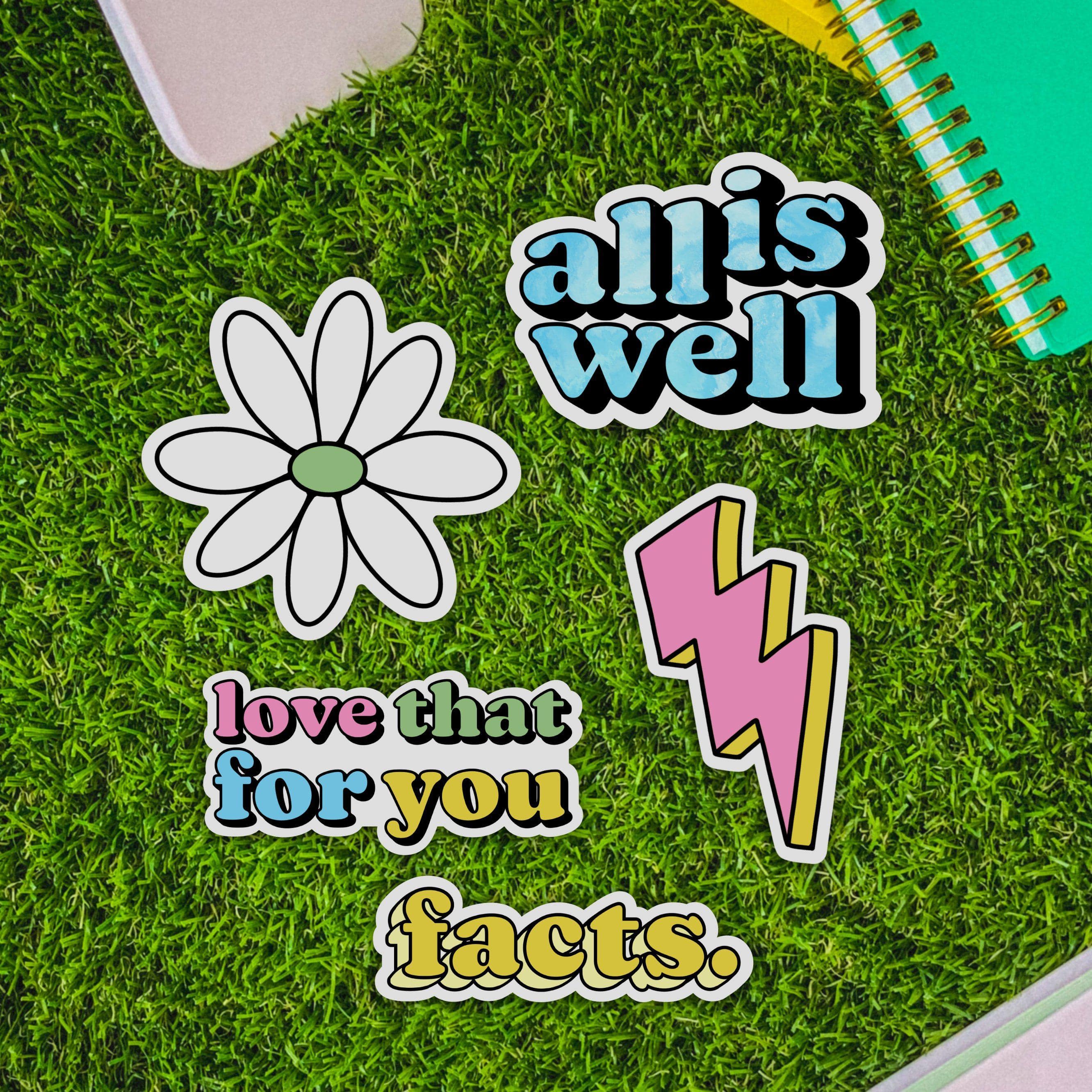  Aesthetic Sticker 5 Pack - All Is Well Blue、mySite、ghnorth