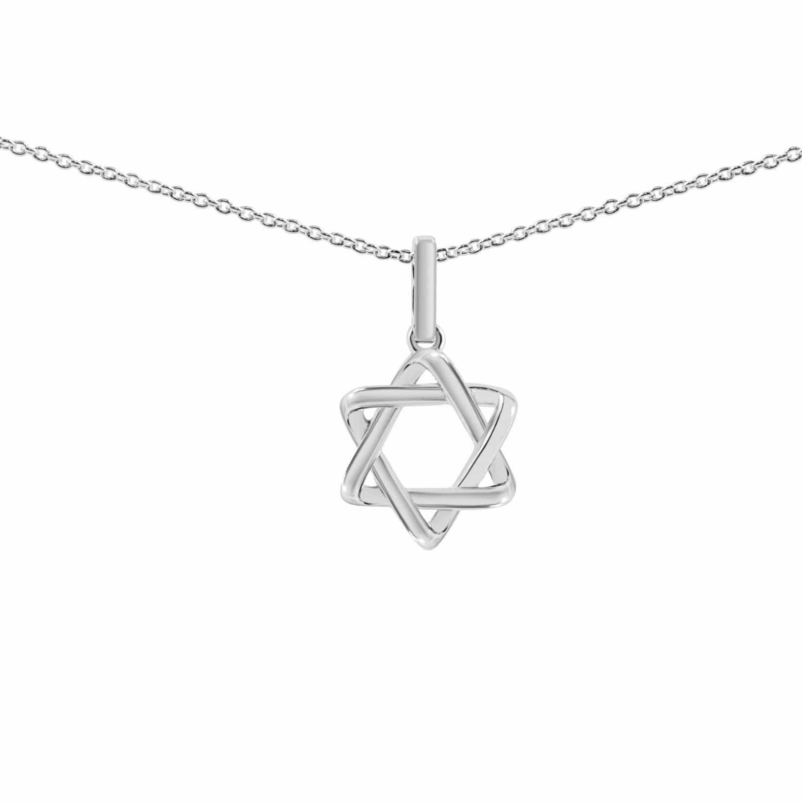 Curvy Star of David Necklace - 14k White Gold、mySite、topwebapps