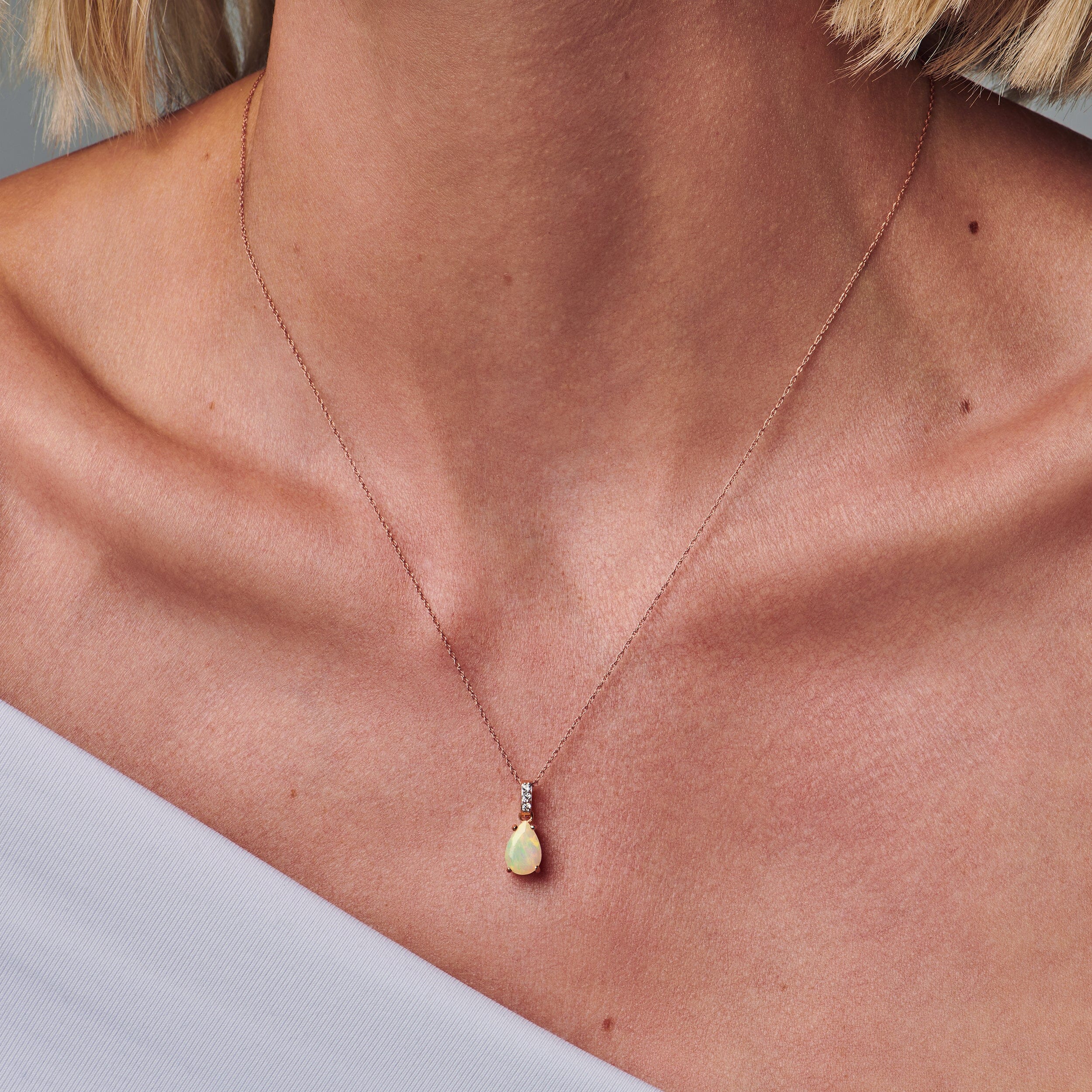 Opal Diamond Necklace Sway - October Birthstone、mySite、hinf8tx79