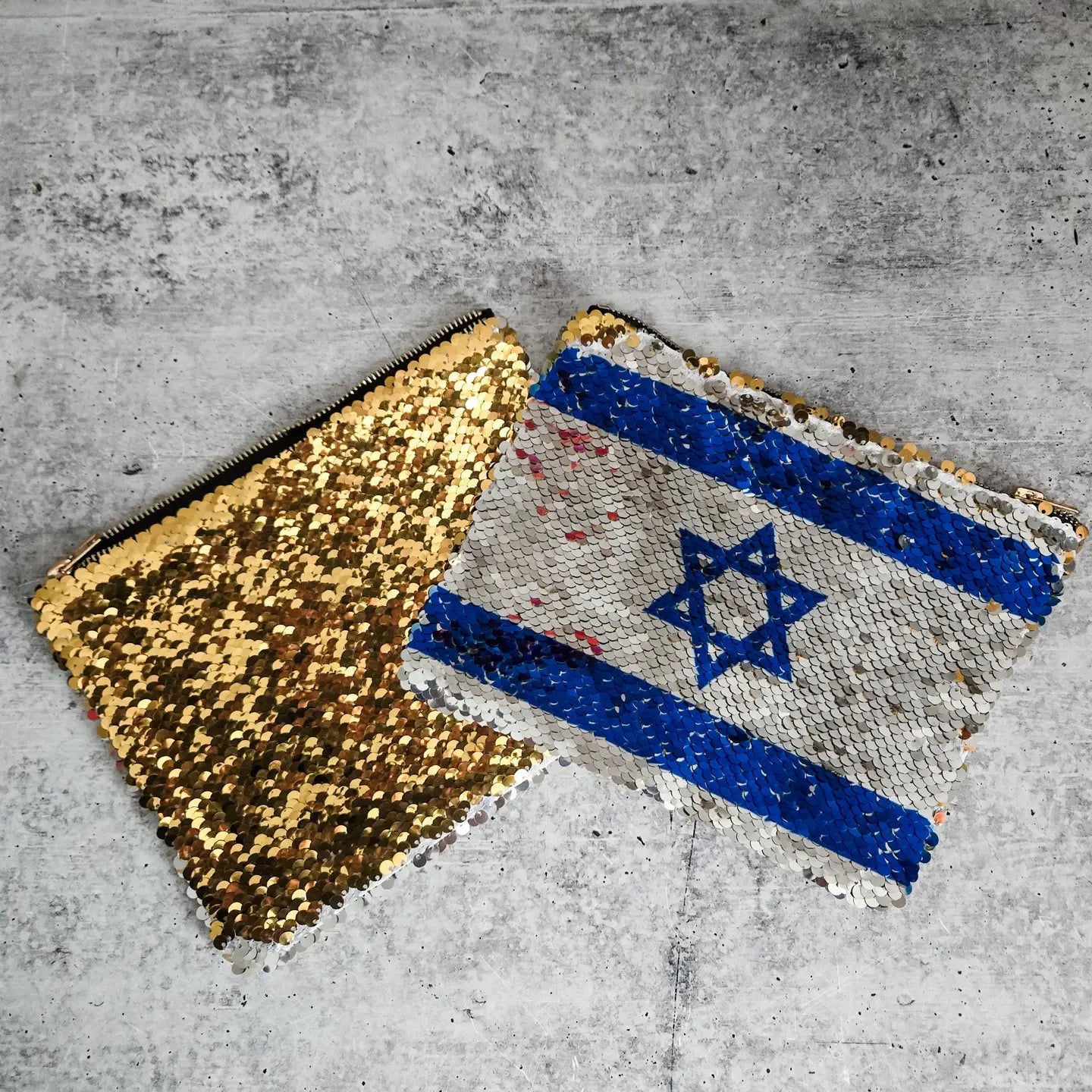  Israel Flag Sequin Cosmetic Bag、mySite、elrpsem3k