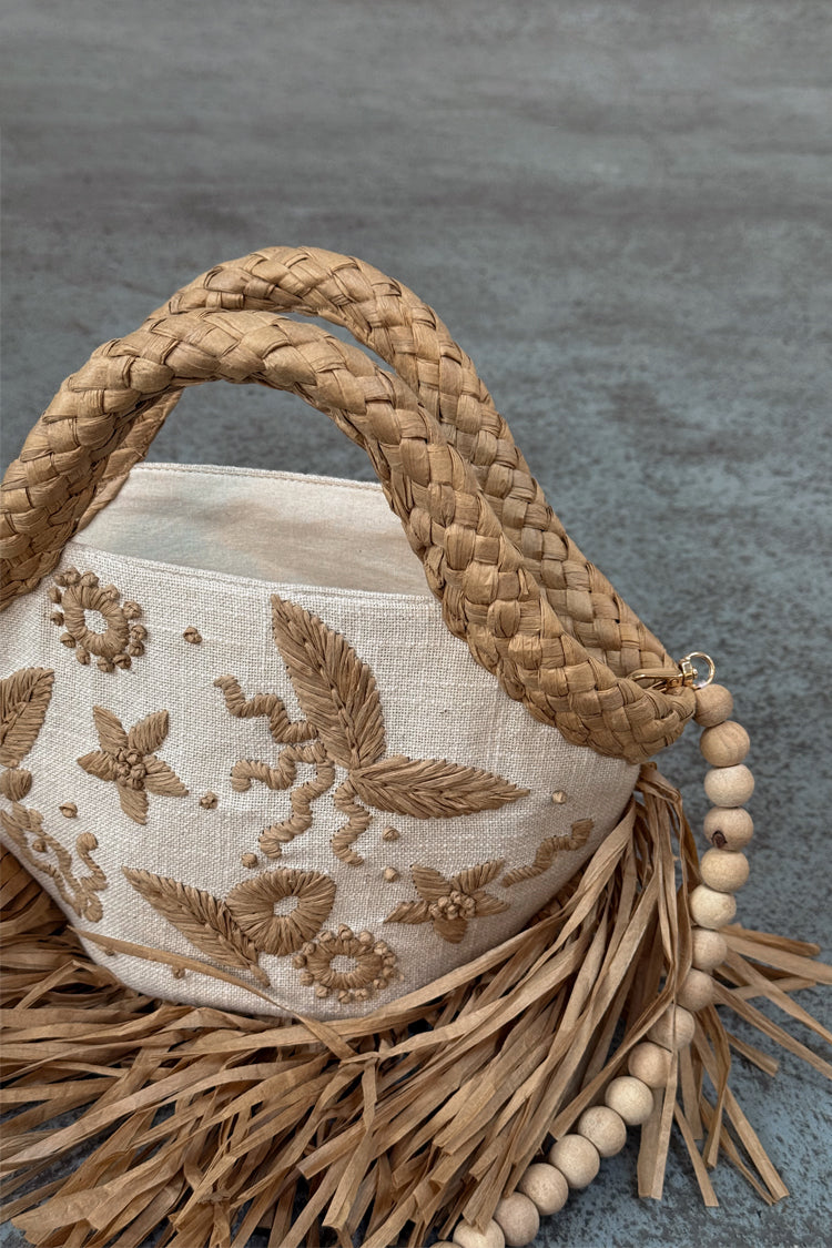 Cream Raffia Cove Mini Bag、mySite、solidvoid