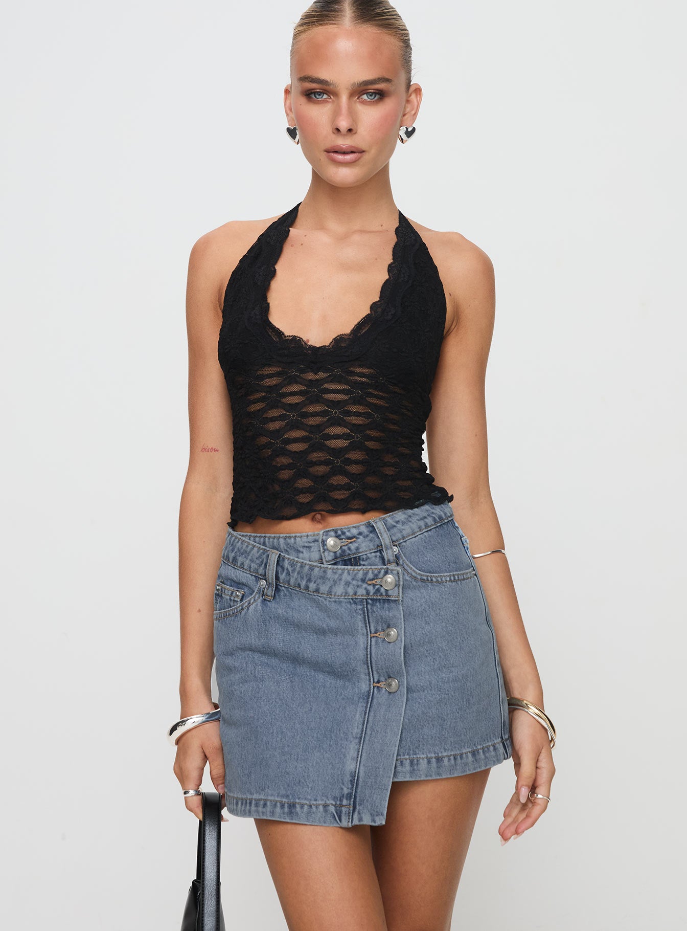 Denis Mini Denim Skirt Light Blue、mySite、solidvoid