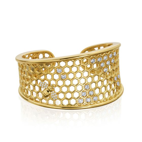 Gumuchian Honeybee B 18k Yellow Gold Cuff Bracelet、mySite、hinf8tx79