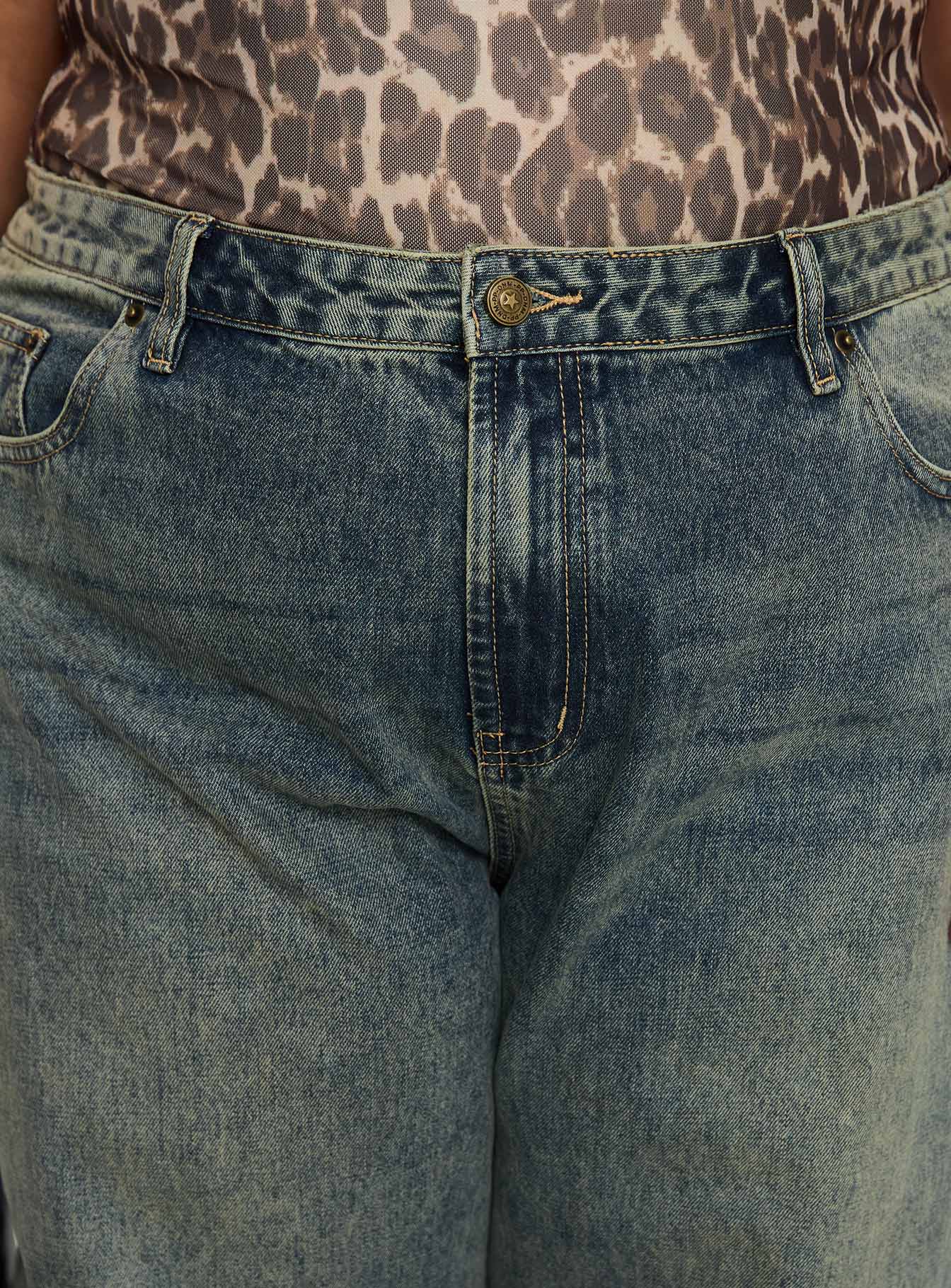 Ribbon Stamp Wide Leg Jean Antique Wash Curve、mySite、solidvoid