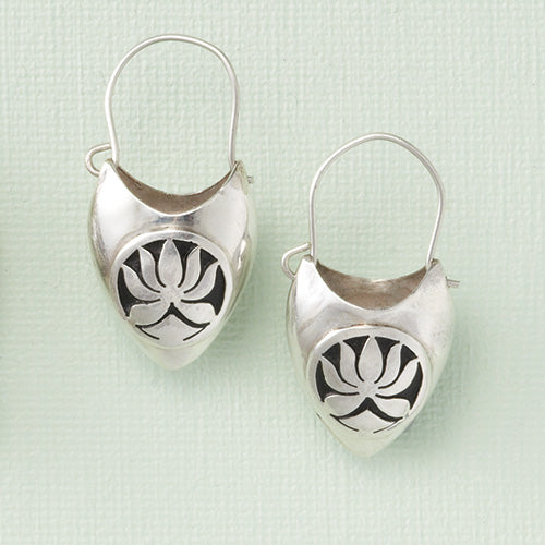 Sterling Silver Lotus Basket Earrings、mySite、topwebapps