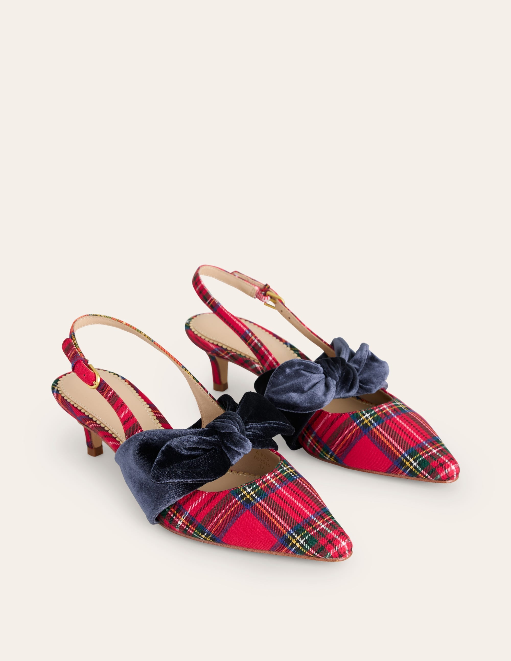  Bow Kitten Heels-Red and Blue Check、mySite、ashleygrahame