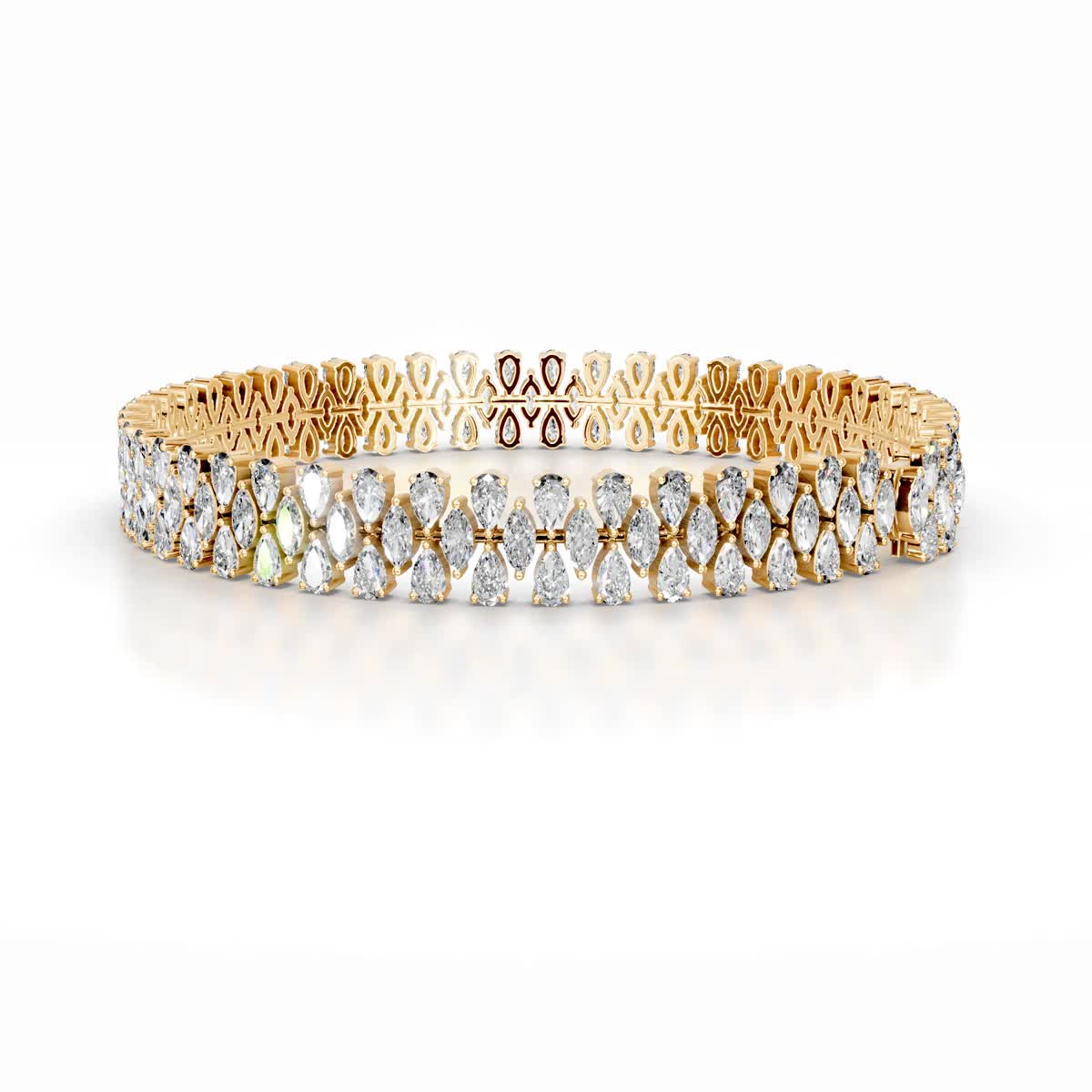 Judith Lab Grown Diamond Tennis Bracelet (10 Carat) -18K Yellow Gold、mySite、hinf8tx79