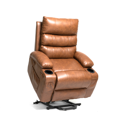 21"seat width,large size Electric Power Lift Recliner Chair Sofa for Elderly, 8 point vibration Massage and lumber heat, Remote Control, Side Pockets and Cup Holders, cozy fabric, overstuffed arm pu、、casual