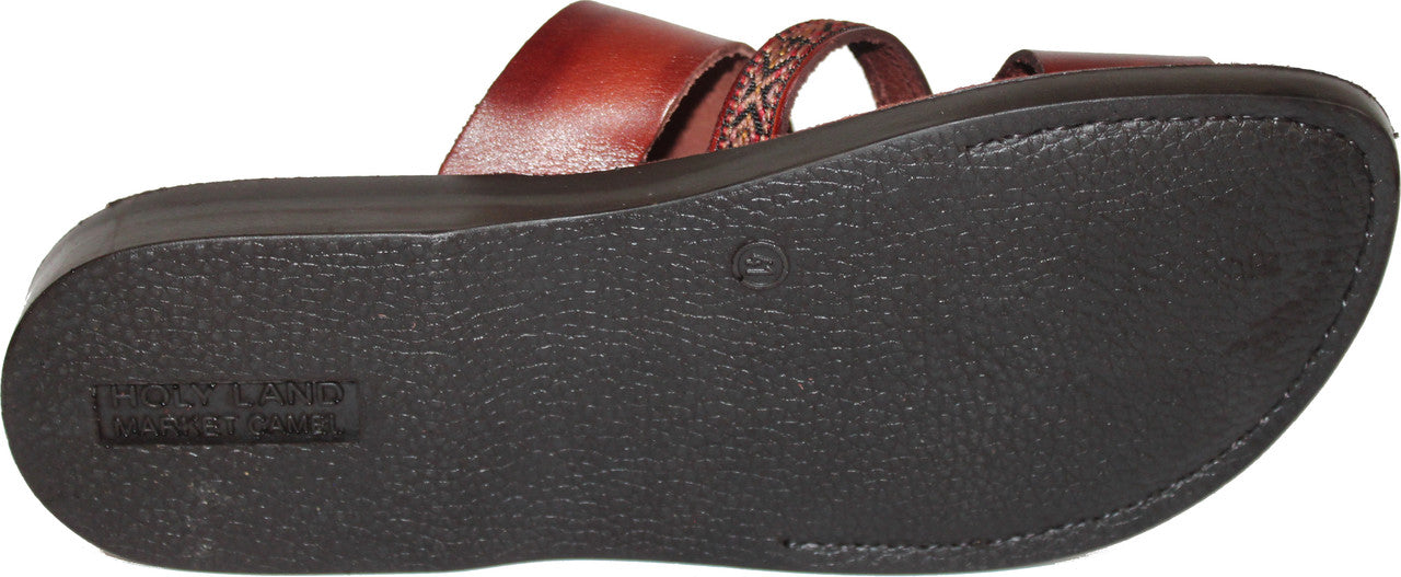 Holy Land Market Men/Women Biblical Jesus Leather/Embroidered Sandals/Slides From Jerusalem (Elijah Style)、mySite、topwebapps