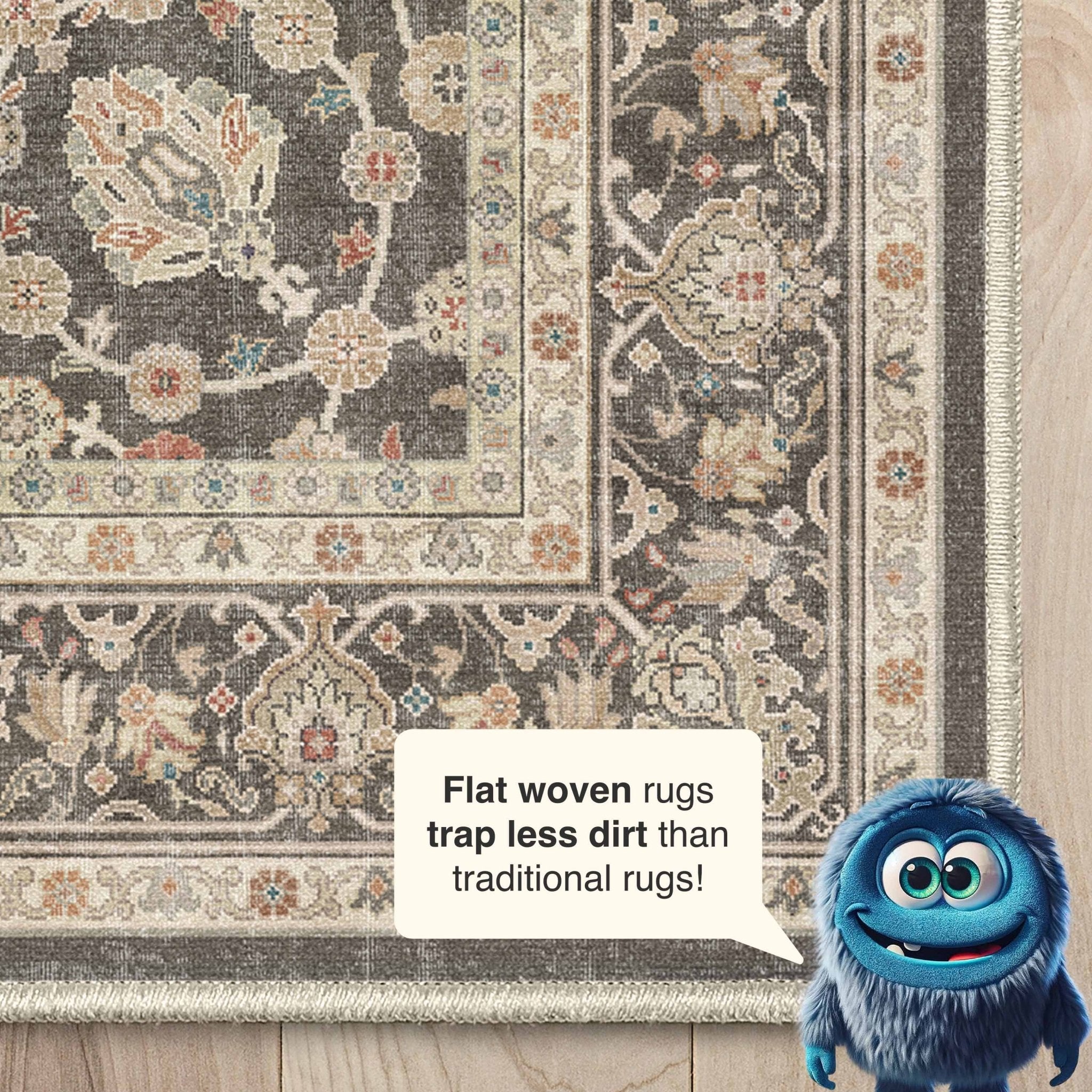 Rome Vintage Oriental Floral Flat-Weave Rug、mySite、gigharbornorthrealestate