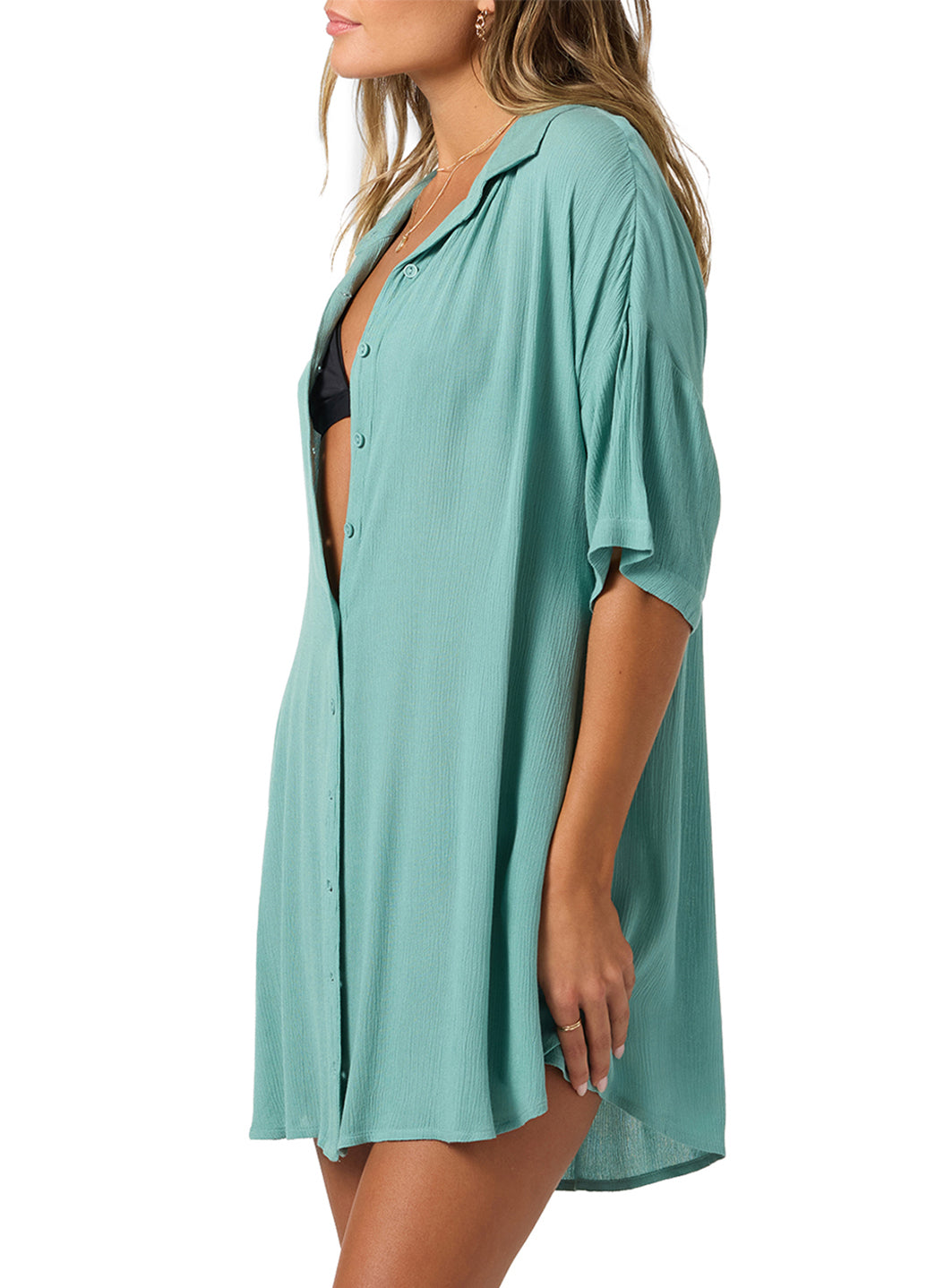 O'Neill Women's Saltwater Solids Carlee Shirt Cover Up、mySite、noshort