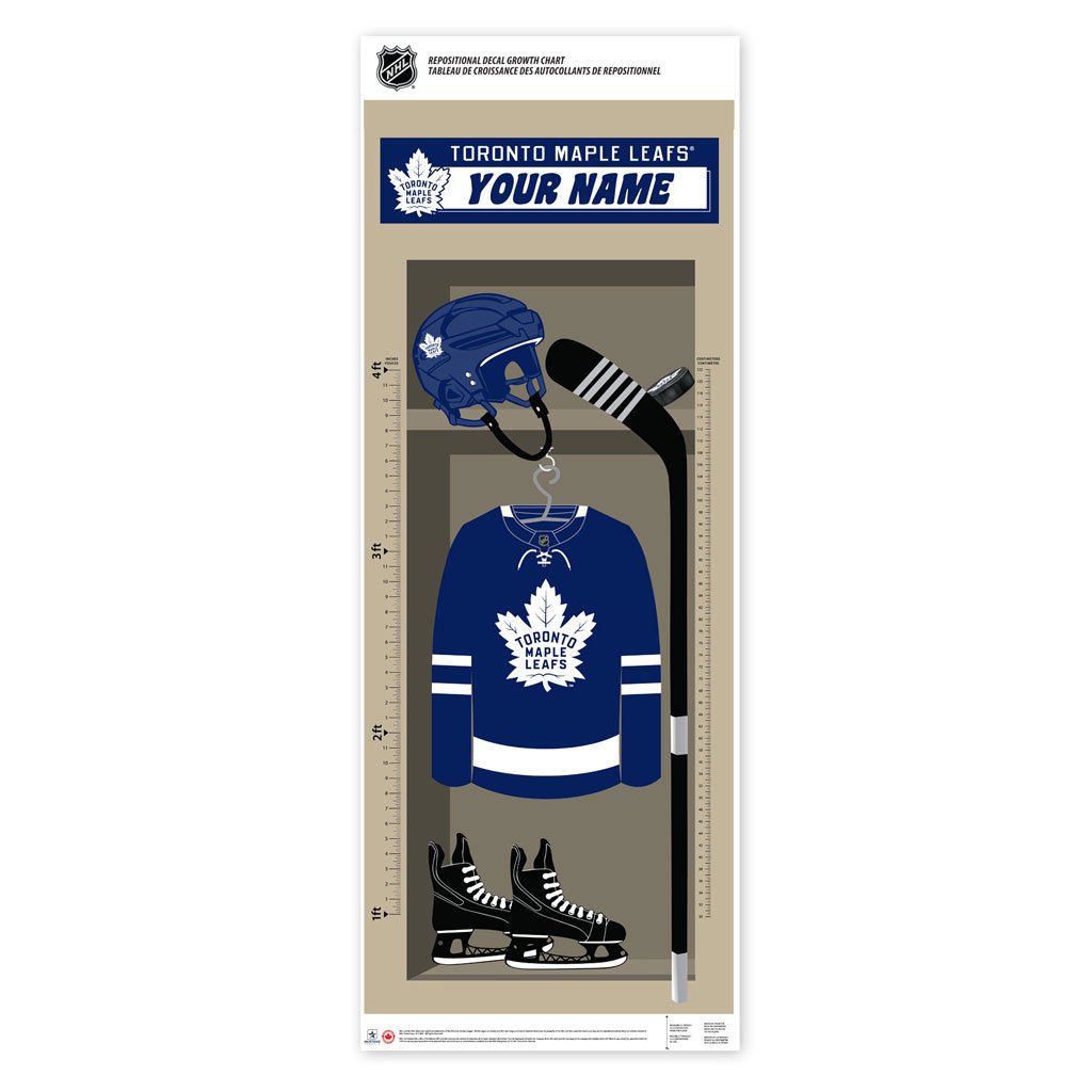 Toronto Maple Leafs Repositional Locker Growth Chart - Personalized