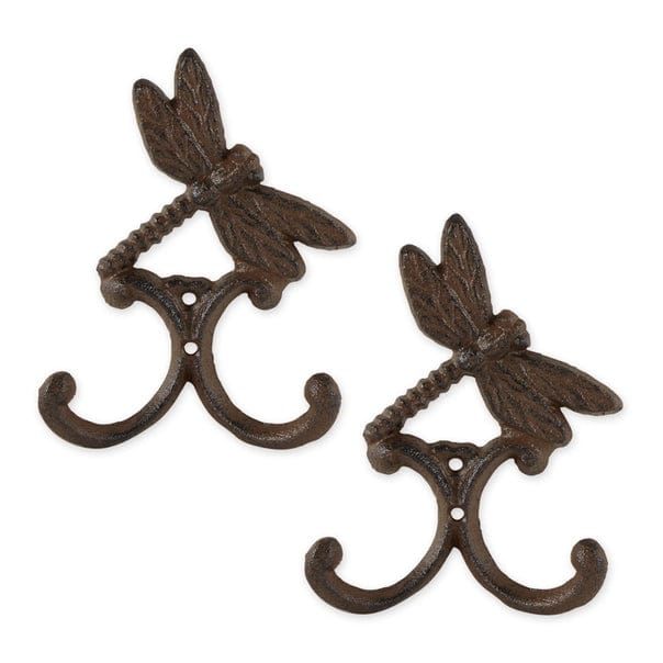 Dragonfly Cast Iron Double Wall Hook Set of 2、mySite、g9winljtr