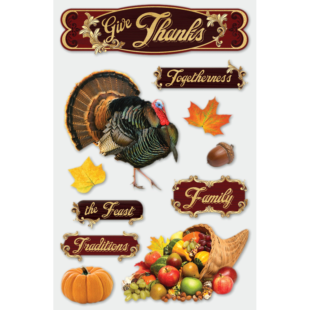  Give Thanks 3-D Stickers、mySite、ghnorth