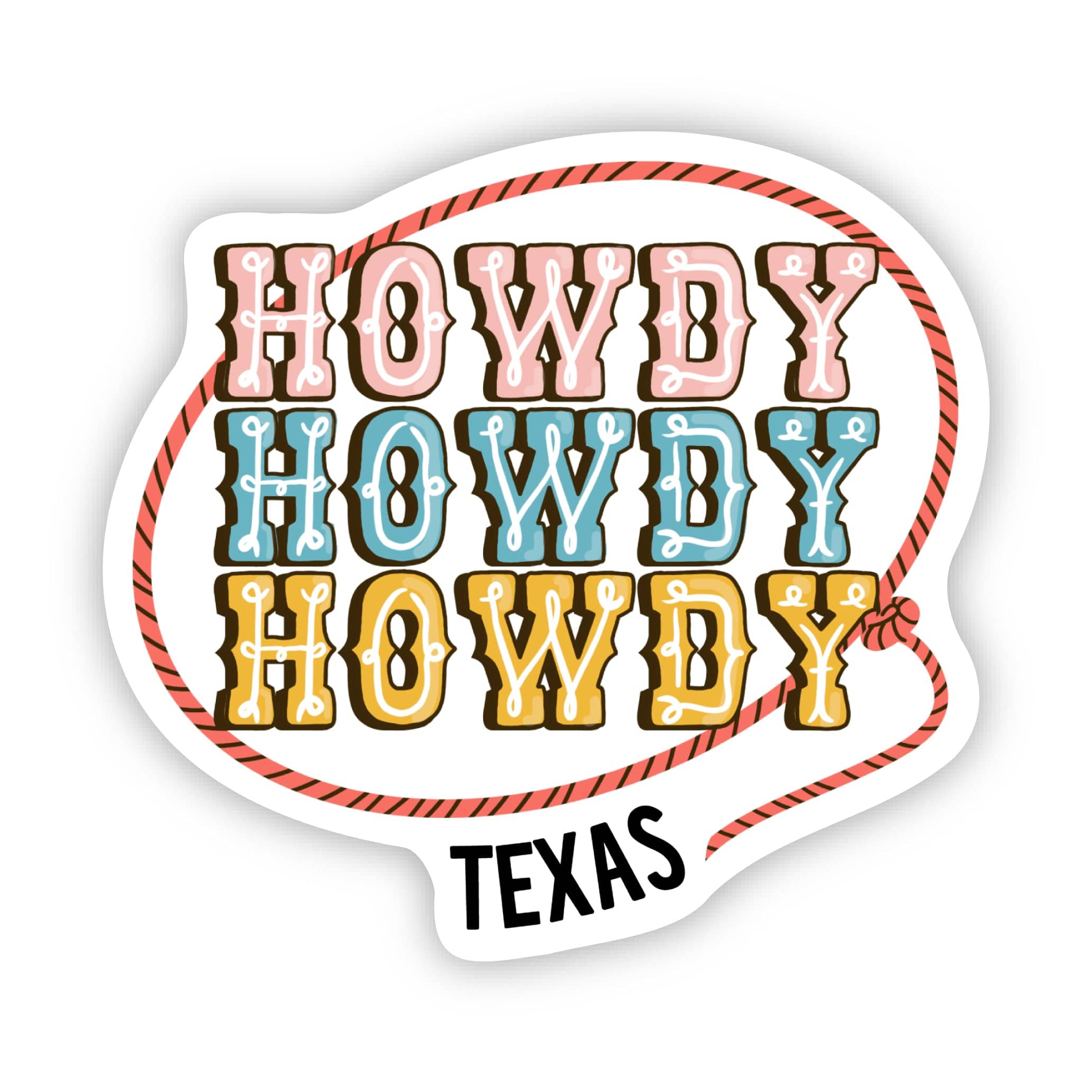  Howdy Lasso Texas Text Sticker、mySite、ghnorth