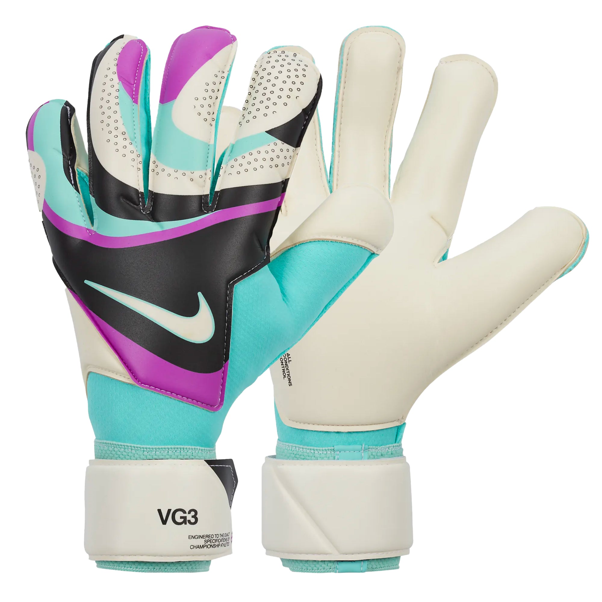 Nike Men's Vapor Grip 3 Goalkeeper Gloves White/Purple、mySite、bottomscart